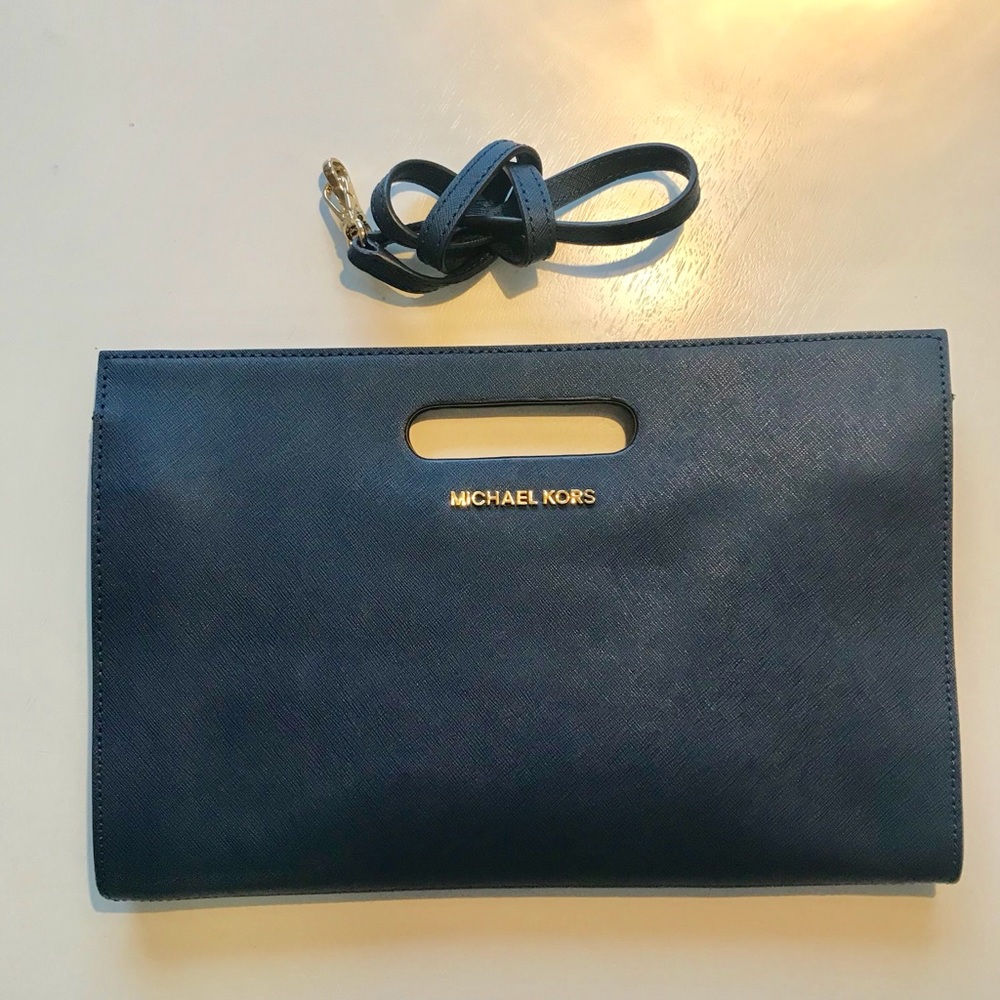 Michael Kors Navy Clutch